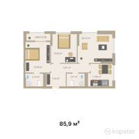 ЖК Ferrum City — 3-ком 85.9 м² (от 30,924,000 тг)