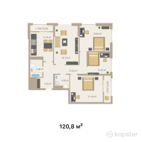 ЖК Ferrum City — 3-ком 120.8 м² (от 43,488,000 тг)