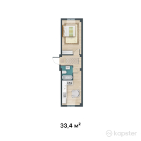 ЖК Kemel - Ui — 1-ком 33.4 м² (от 11,356,000 тг)