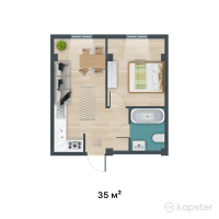 ЖК Kemel - Ui — 1-ком 35 м² (от 12,250,000 тг)