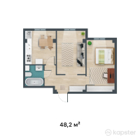 ЖК Kemel - Ui — 2-ком 48.2 м² (от 16,388,000 тг)