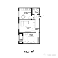 ЖК Aspan park — 2-ком 56,9 м² (null)