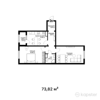 ЖК Aspan park — 2-ком 73,8 м² (null)