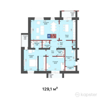 ЖК NOVO-Dom — 3-ком 129.1 м² (от 38,730,000 тг)