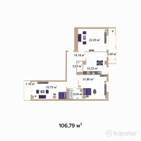 ЖК Hazar — 3-ком 106.8 м² (от 40,580,200 тг)