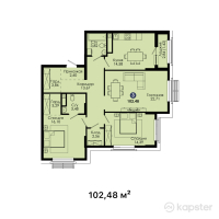 ЖК Tengri City Jassyl — 3-ком 102.5 м² (от 48,165,600 тг)