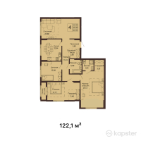 ЖК Tumar Gold — 4-ком 122.1 м² (от 62,881,500 тг)