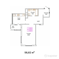 ЖК Лотос — 1-ком 56,6 м² (null)