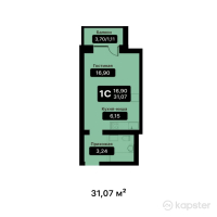 ЖК Dream Park — 1-ком 31.1 м² (от 8,078,200 тг)