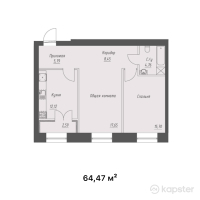 ЖК Asyl Mura — 2-ком 64.5 м² (от 29,656,200 тг)