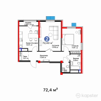 ЖК Tumar Apartments — 2-ком 72.4 м² (от 28,598,000 тг)