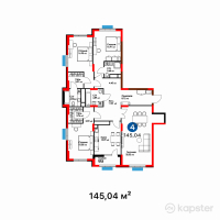 Клубный дом 39 — 4-ком 145 м² (от 123,250,000 тг)