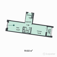 ЖК Asylym Park 1 — 1-ком 51 м² (от 25,407,960 тг)