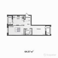 ЖК Asylym Park 1 — 2-ком 64.6 м² (от 32,155,860 тг)