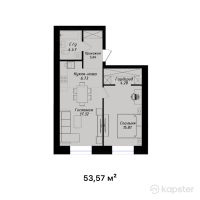 ЖК Zhana Ömyr — 2-ком 53.6 м² (от 22,606,540 тг)