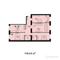 ЖК Zhana Ömyr — 4-ком 119.4 м² (от 50,403,680 тг)