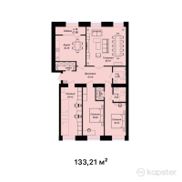 ЖК Zhana Ömyr — 4-ком 133.2 м² (от 56,214,620 тг)