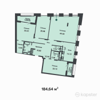 ЖК Asylym Park 1 — 4-ком 184.6 м² (от 91,950,720 тг)