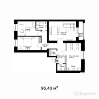 ЖК Tengri — 3-ком 95.4 м² (от 35,309,200 тг)