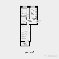 ЖК Snegiri — 2-ком 50.7 м² (от 21,298,200 тг)