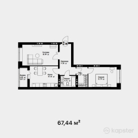 ЖК Snegiri — 2-ком 67.4 м² (от 27,650,400 тг)