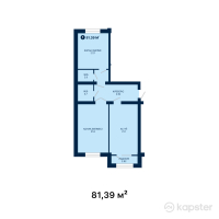 ЖК Janybek Kerei — 2-ком 81.4 м² (от 34,183,800 тг)