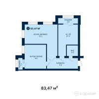 ЖК Janybek Kerei — 2-ком 83.5 м² (от 35,057,400 тг)