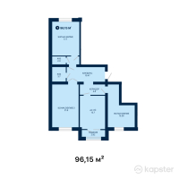 ЖК Janybek Kerei — 3-ком 96.2 м² (от 40,383,000 тг)