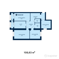 ЖК Janybek Kerei — 4-ком 108.6 м² (от 45,624,600 тг)