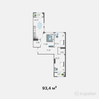 ЖК Прайм Парк 2 — 4-ком 93.4 м² (от 32,690,000 тг)