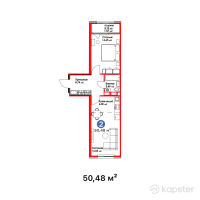 ЖК MoD.Standart — 2-ком 50.5 м² (от 20,545,360 тг)