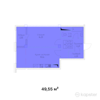 ЖК Ray Residence — 1-ком 49.6 м² (от 16,847,000 тг)