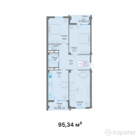 ЖК Комфорт — 3-ком 95.3 м² (от 31,938,900 тг)