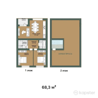 Таунхаус Aktau Terrace Avenue — 2-ком 68.3 м² (от 22,000,000 тг)