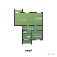 ЖК Jibek Joly — 3-ком 110 м² (от 19,800,000 тг)