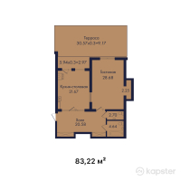 Клубный дом на Жамакаева — 1-ком 83.2 м² (от 79,059,000 тг)