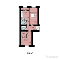 ЖК Астана — 2-ком 55 м² (от 11,550,000 тг)