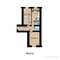 ЖК Астана — 2-ком 59.4 м² (от 12,474,000 тг)