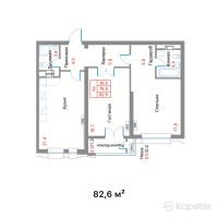 ЖК Etasa Residence — 2-ком 82.6 м² (от 70,210,000 тг)