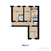 ЖК Астана — 3-ком 89.5 м² (от 18,795,000 тг)