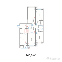 ЖК Etasa Residence — 4-ком 140.3 м² (от 103,822,000 тг)