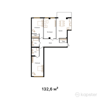 ЖК Zhuldyz Residence — 3-ком 132.6 м² (от 92,820,000 тг)