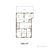 ЖК Zhuldyz Residence — 4-ком 199.1 м² (от 139,370,000 тг)