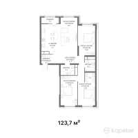 ЖК Riviera — 4-ком 123.7 м² (от 89,682,500 тг)