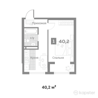 ЖК Kenesary — 1-ком 40.2 м² (от 15,276,000 тг)