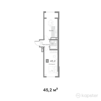 ЖК Kenesary — 1-ком 45.2 м² (от 17,176,000 тг)