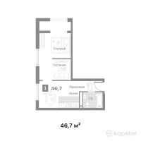 ЖК Kenesary — 2-ком 46.7 м² (от 17,746,000 тг)