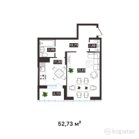 ЖК Arai Towers — 1-ком 52.7 м² (от 24,255,800 тг)