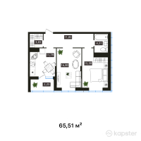 ЖК Arai Towers — 2-ком 65.5 м² (от 30,134,600 тг)