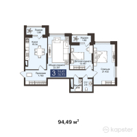 ЖК JM City Dom-Park — 3-ком 94.5 м² (от 45,922,140 тг)